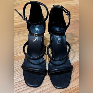 Solana Black Chunky Sandal
